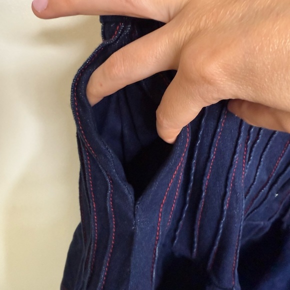 Maeve - Anthropologie - Rosette Strapless Fit and Flare Denim Mini Dress - US 2 - Picture 11 of 14